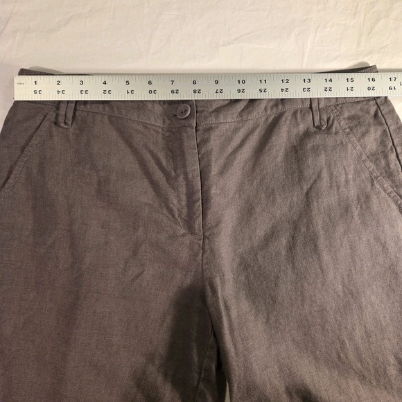 Eileen Fisher Women's 100% Linen Bermuda Short 11.5" Inseam, Size M, Taupe Gray - Picture 7 of 9